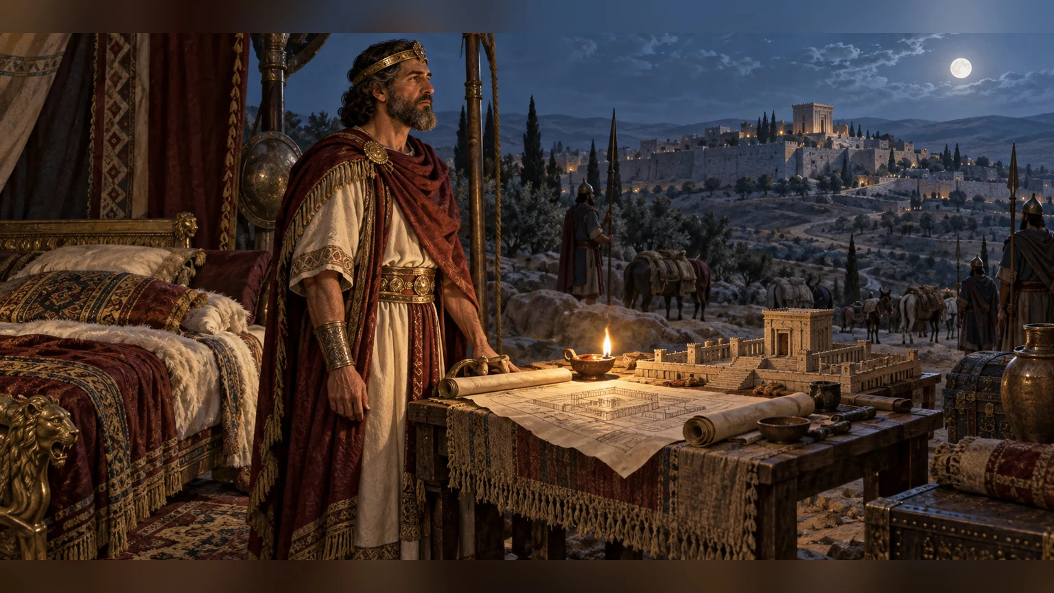 David refuses the comfort of house and bed while seeking a dwelling place for Yahweh.