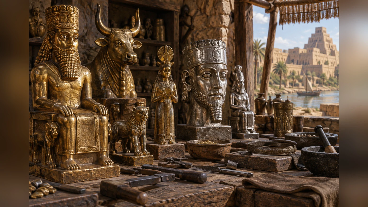 Return to close, lifeless idol features: crafted mouths, eyes, and ears without breath.