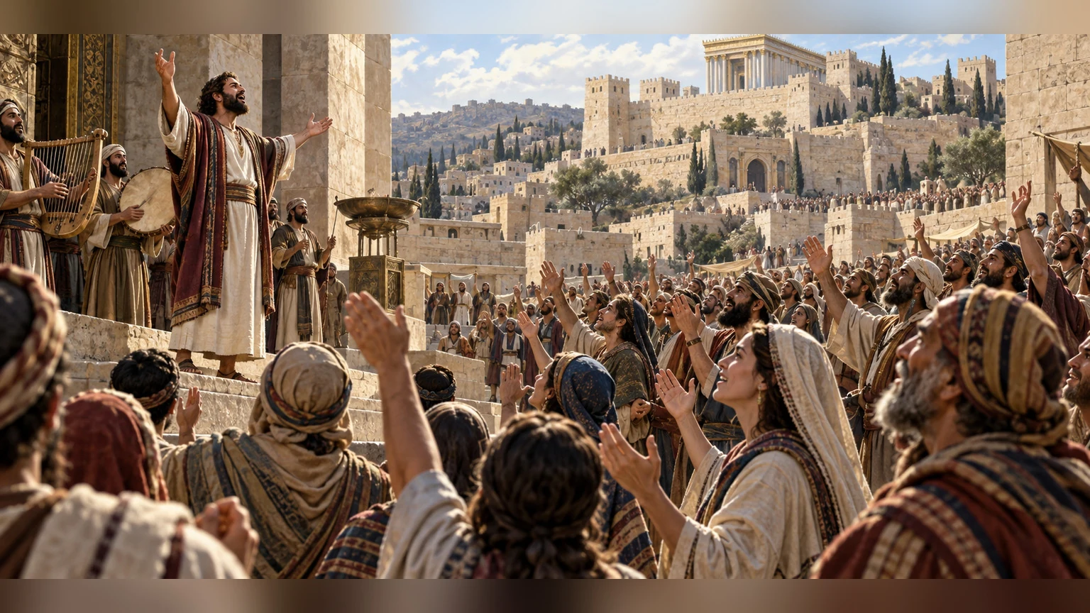 The congregation begins a repeated thanksgiving response to the Lord's goodness and wonders.