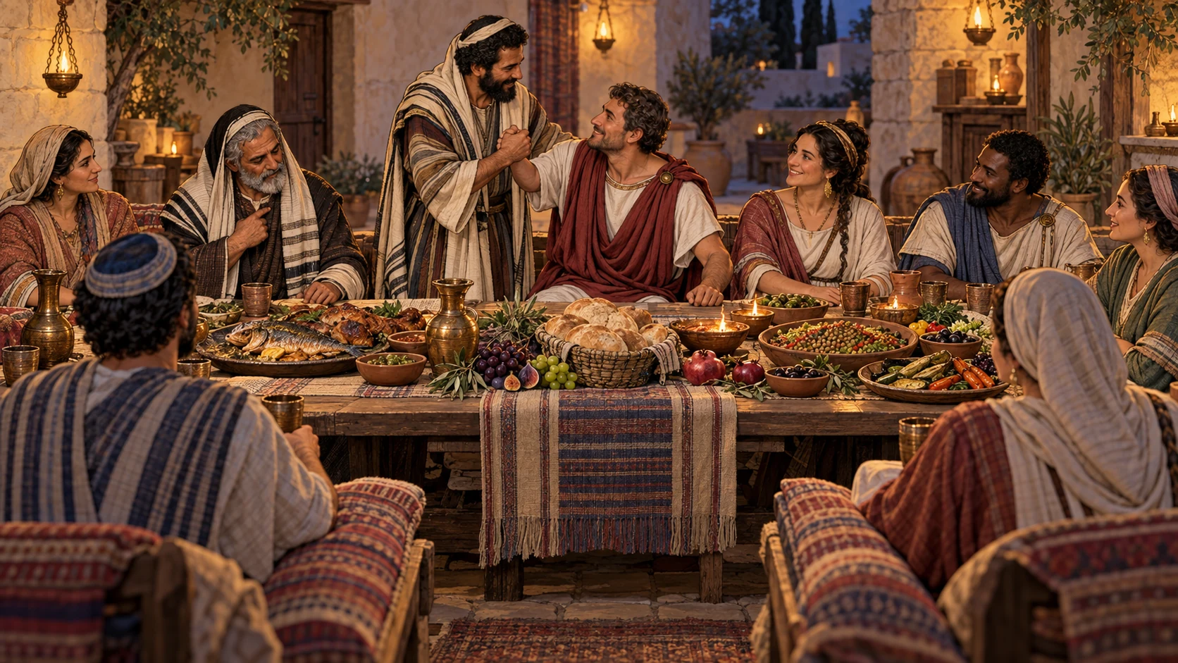 One abundant table welcomes believers equally across differing meat and vegetable practices.