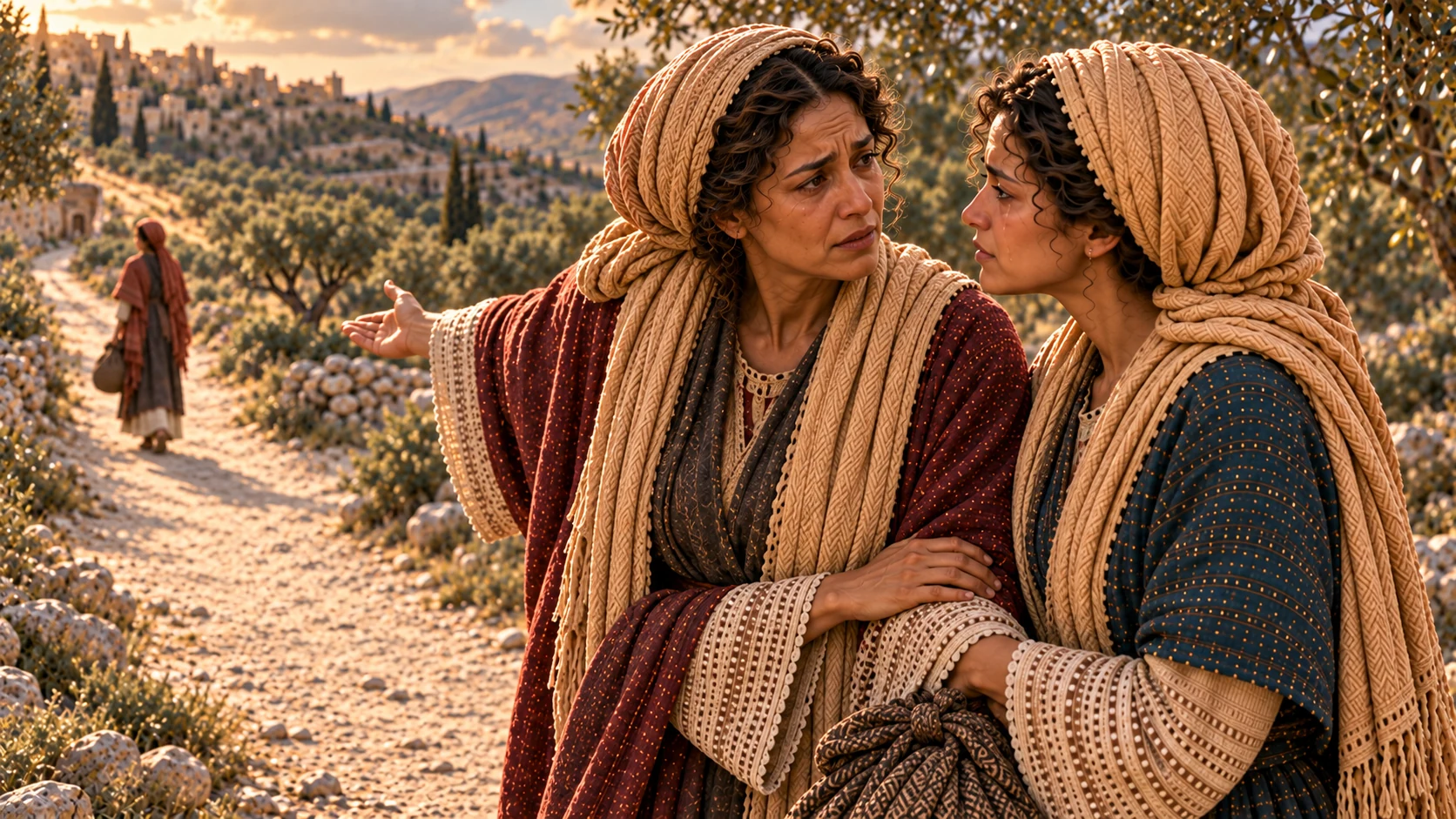 Naomi urges Ruth to follow Orpah.