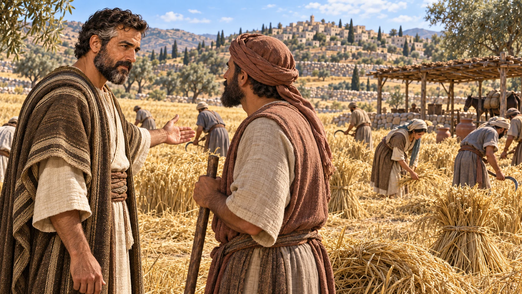 Boaz asks the overseer about Ruth.