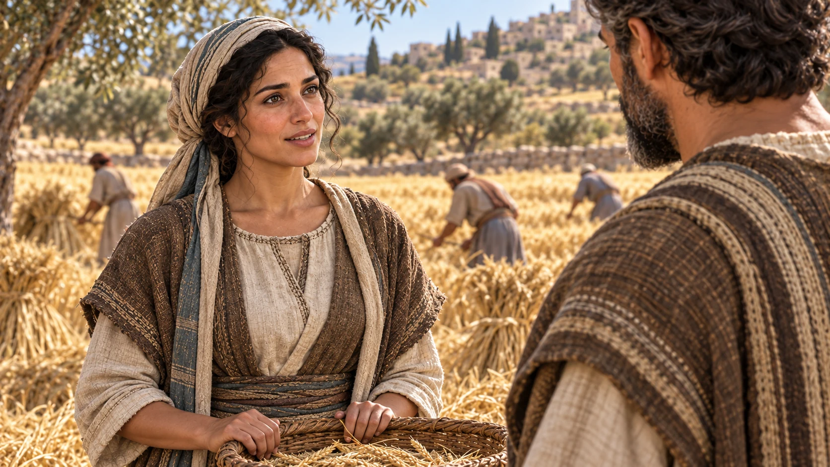 Ruth responds to Boaz's comforting words.