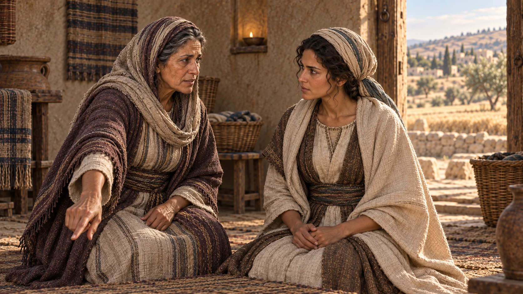Naomi instructs Ruth to observe where Boaz lies.