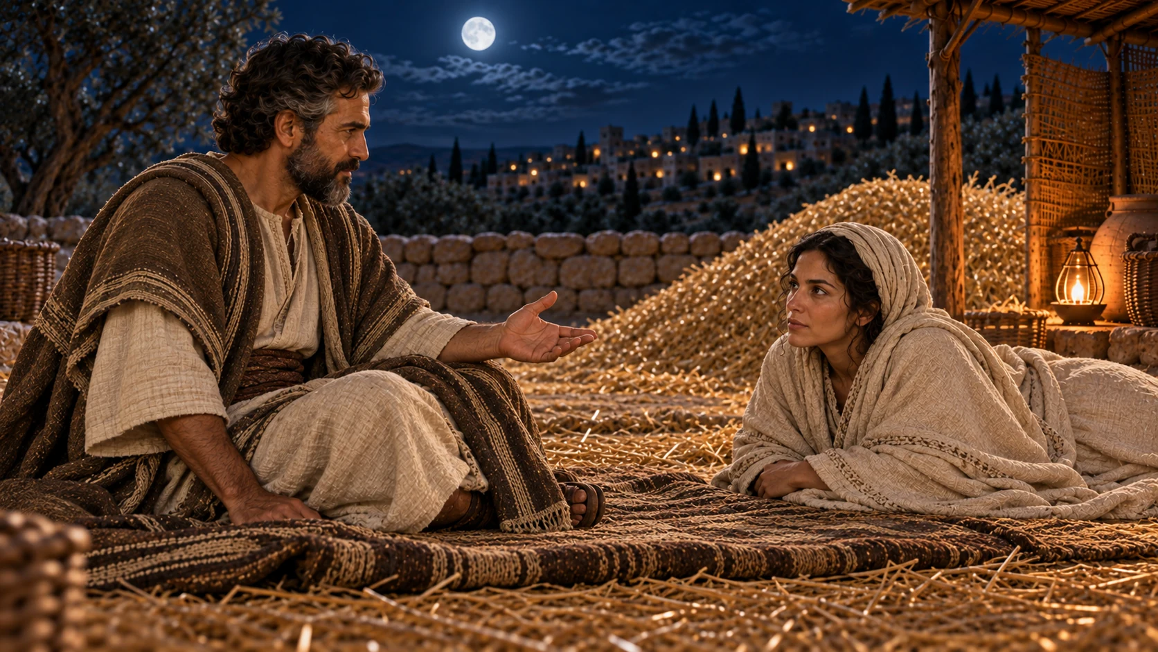Boaz asks Ruth who she is.