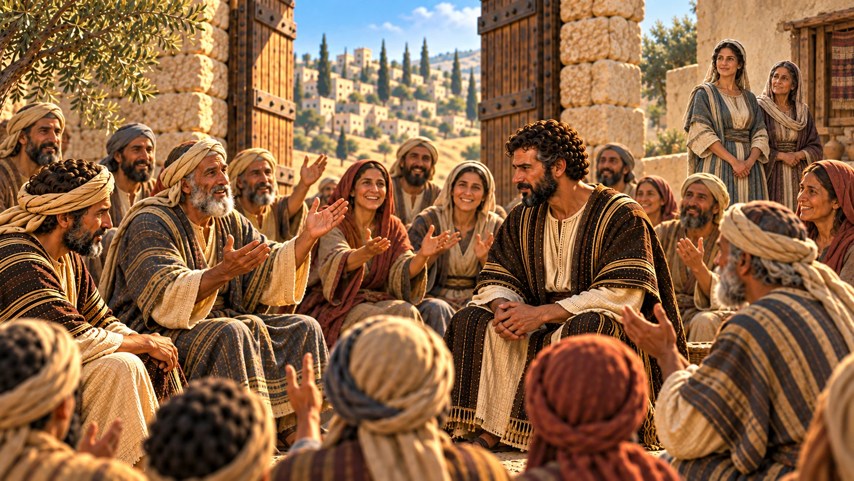 Elders and townspeople answer Boaz with a blessing.