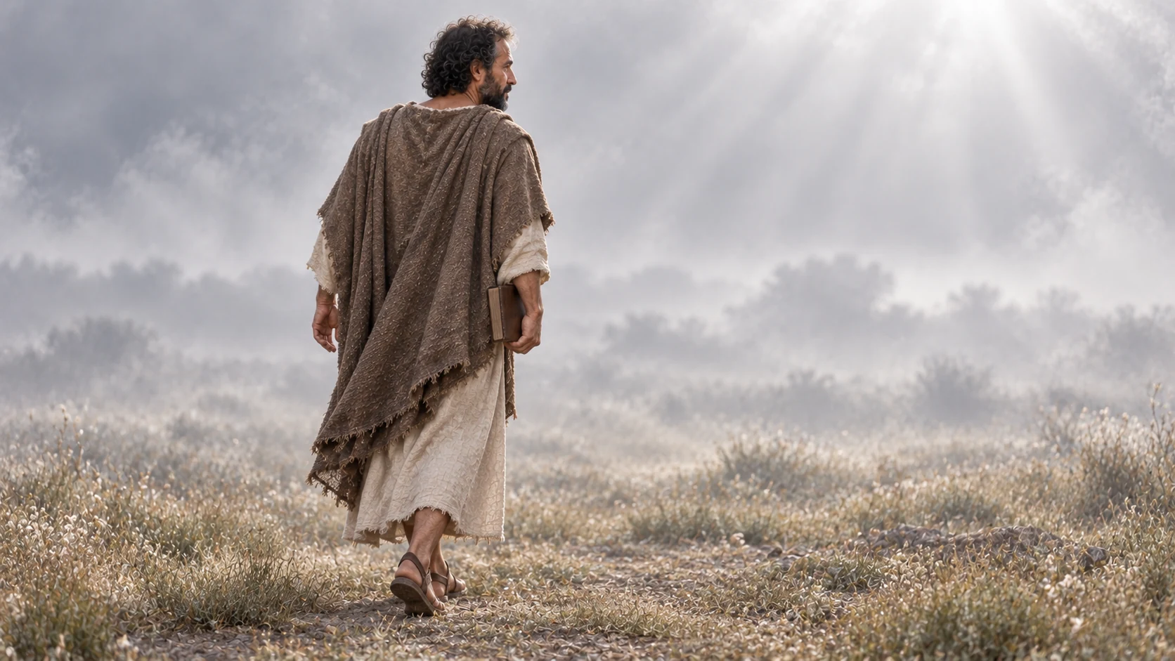 Hermas withdraws into the field carrying the little book.