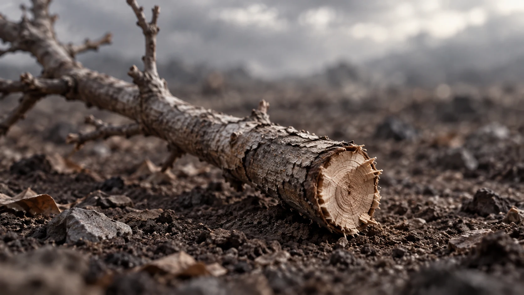 A cut dry branch illustrates the warning about being cut off from life.