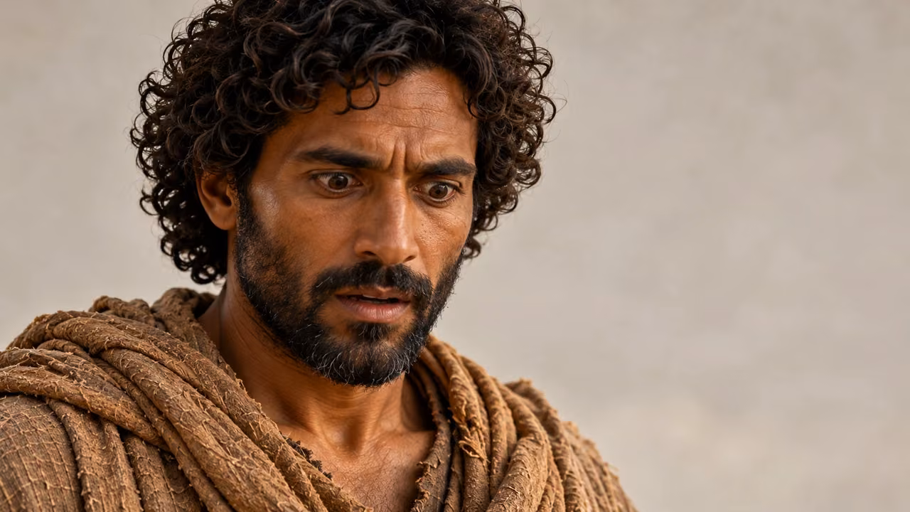 Enoch’s eyes widen and brows draw together in a close facial reaction.