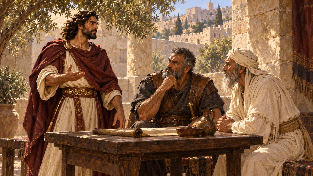 Adonijah confers privately with Joab and Abiathar. Do not include those who refused to join him.