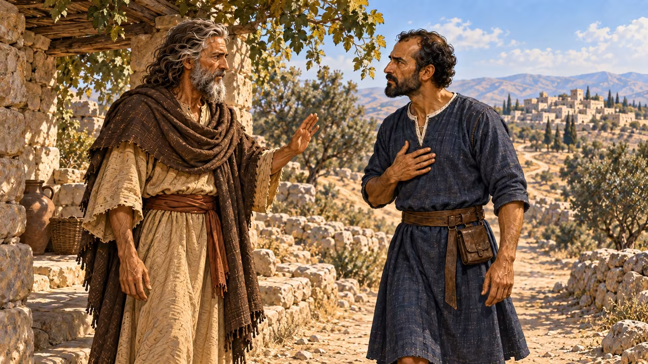 Elisha refuses to leave Elijah as they speak on the road to Bethel.