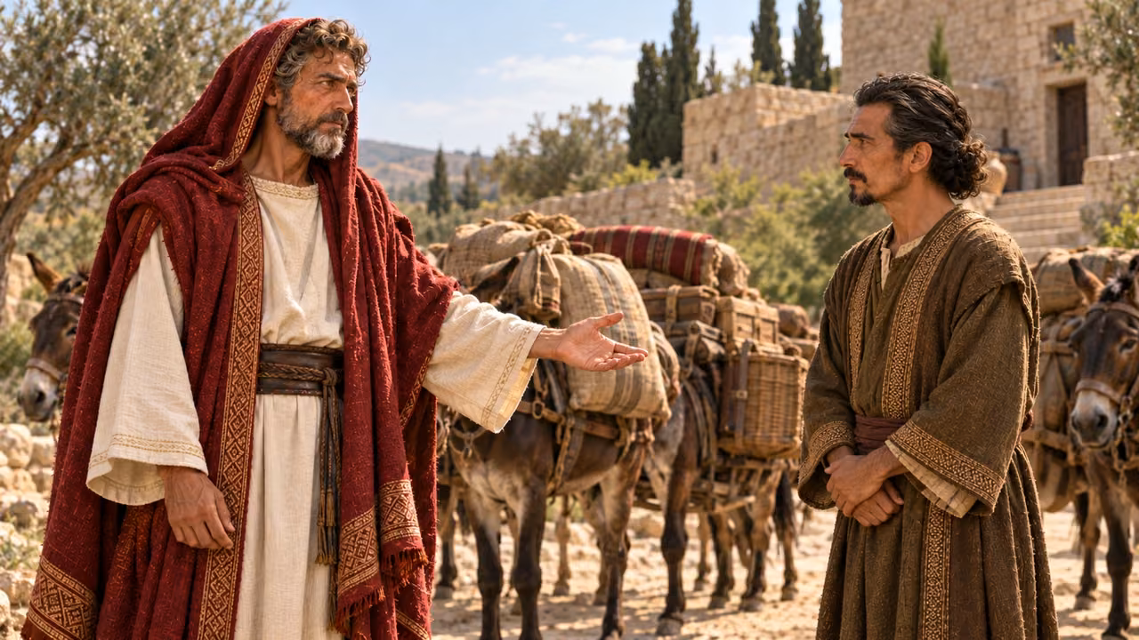 David declares that Mephibosheth’s property is Ziba’s.