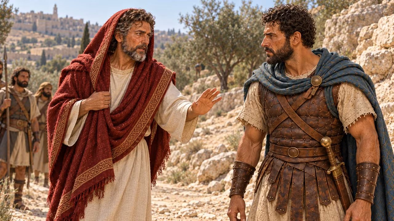 David answers Abishai and holds back retaliation.