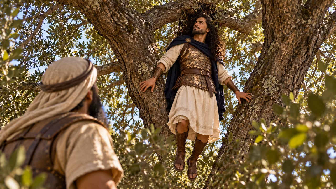 One of David’s men sees Absalom in the tree.
