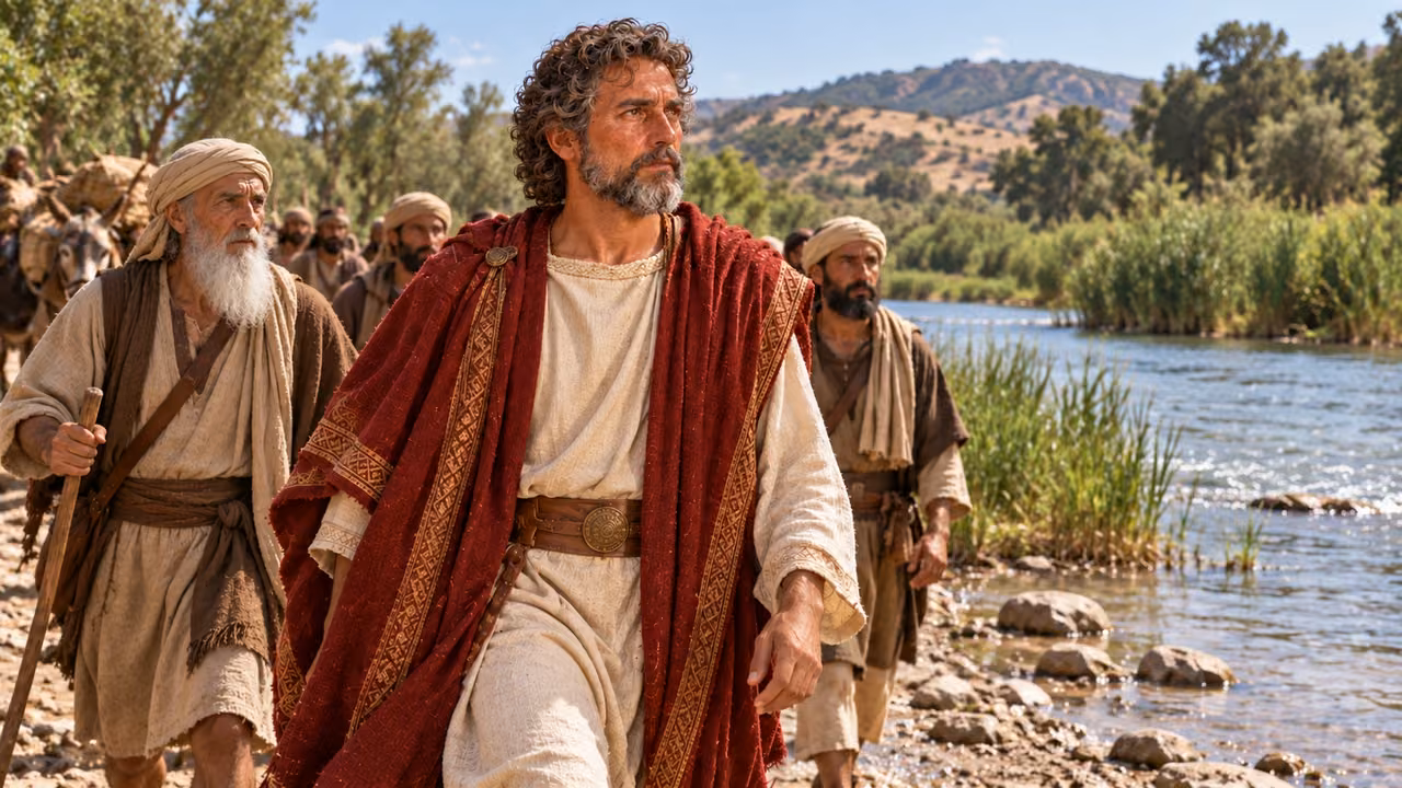 David returns as far as the Jordan.