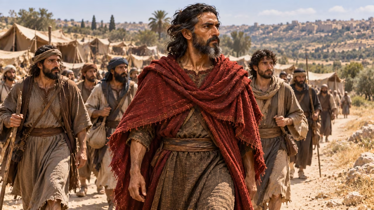 A partial company of Israel’s men follows Sheba.