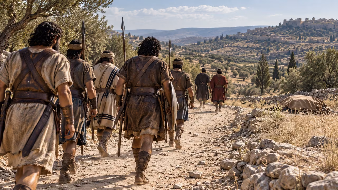 The men pass on after Joab in pursuit of Sheba.