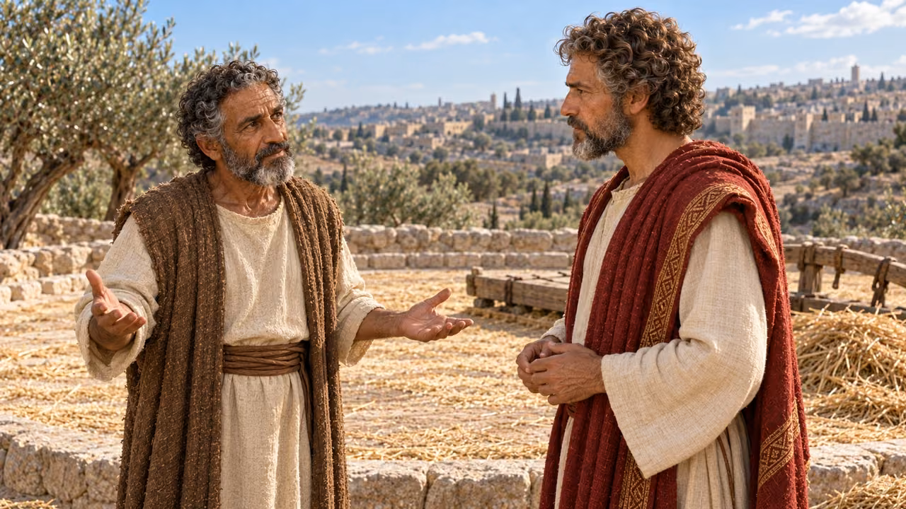 Araunah asks why the king has come.