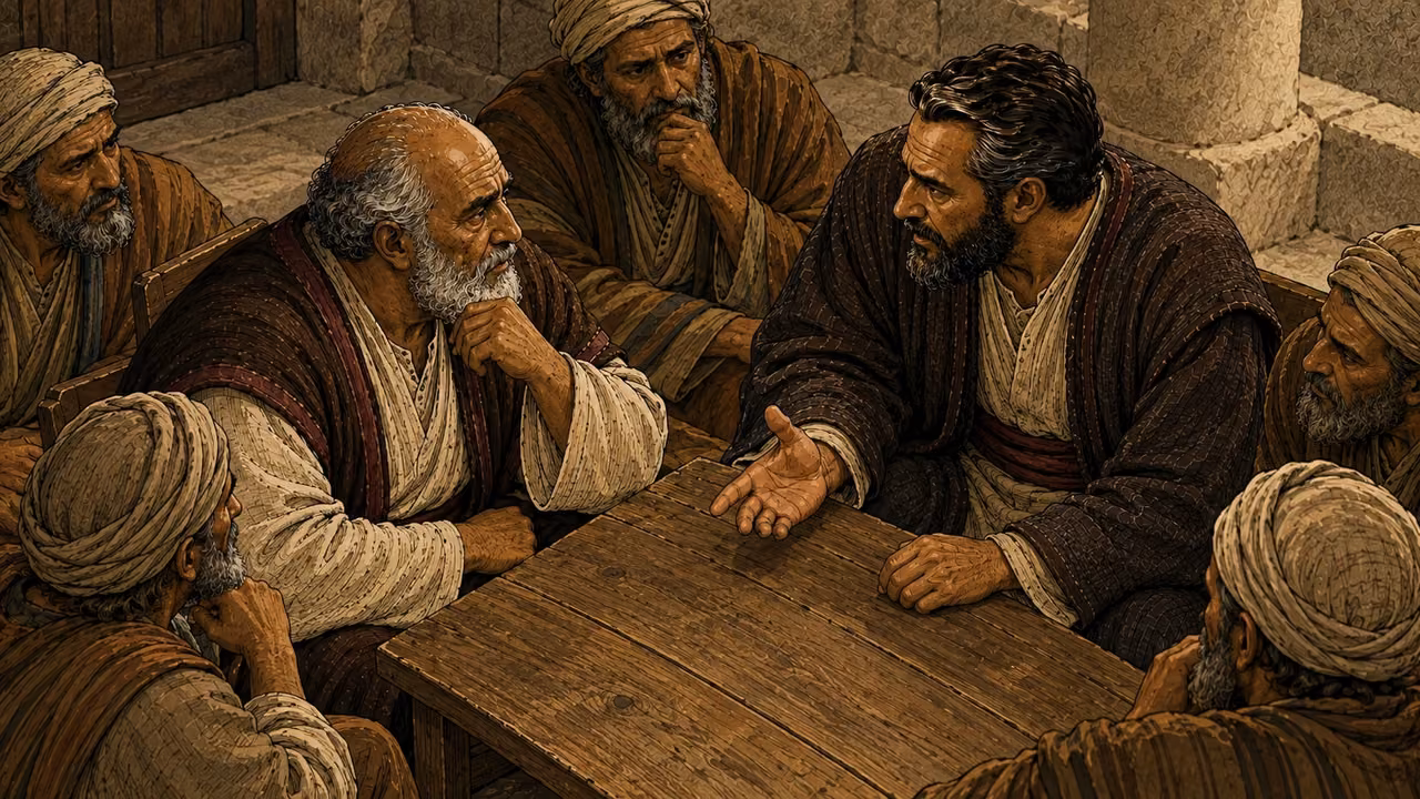 The council decides to warn the apostles against speaking further in Jesus’ name.