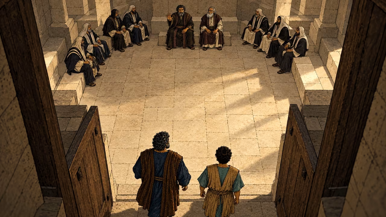 The council calls Peter and John back and orders them not to teach in Jesus’ name.
