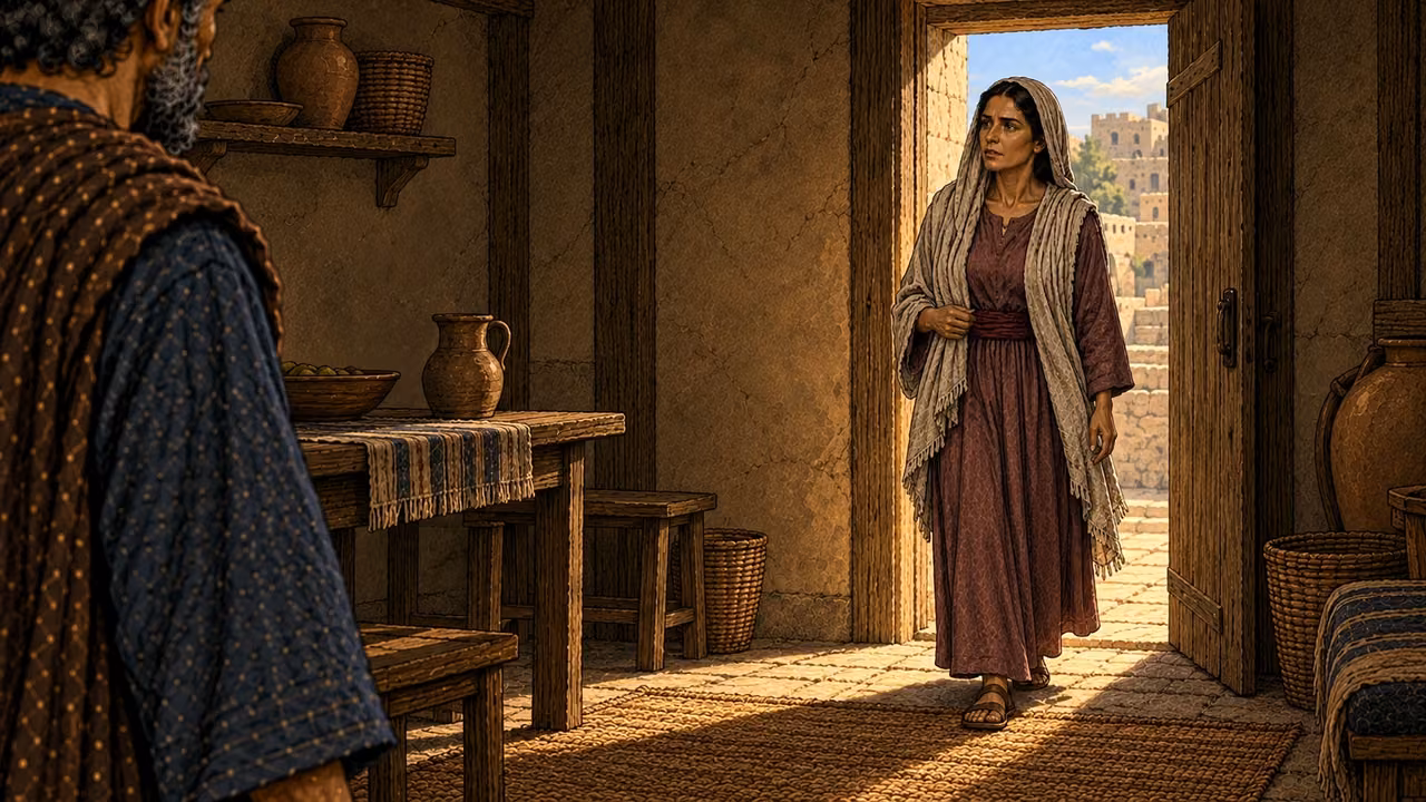 Sapphira enters about three hours later, unaware of what has happened.