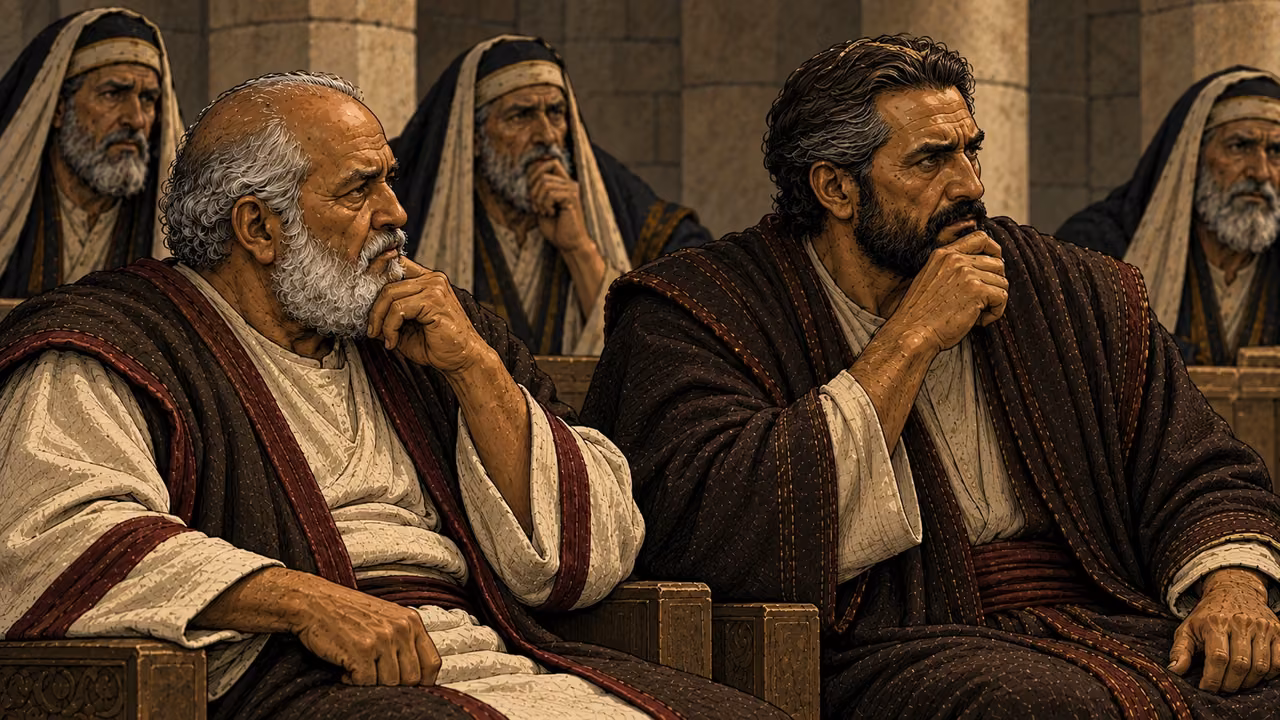 The high priest and his companions react with jealousy.
