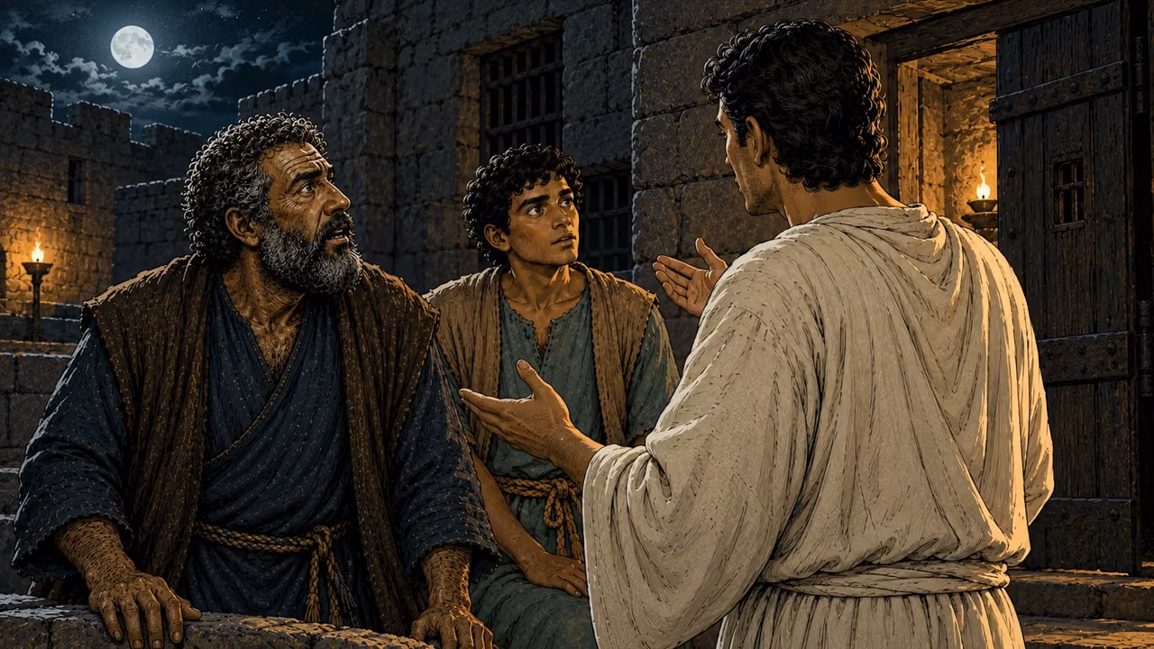 The angel tells the apostles to stand in the Temple and speak to the people.