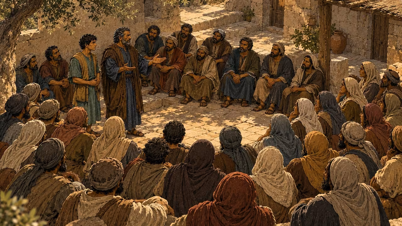 The Twelve call the disciples together to address the growing community’s needs.