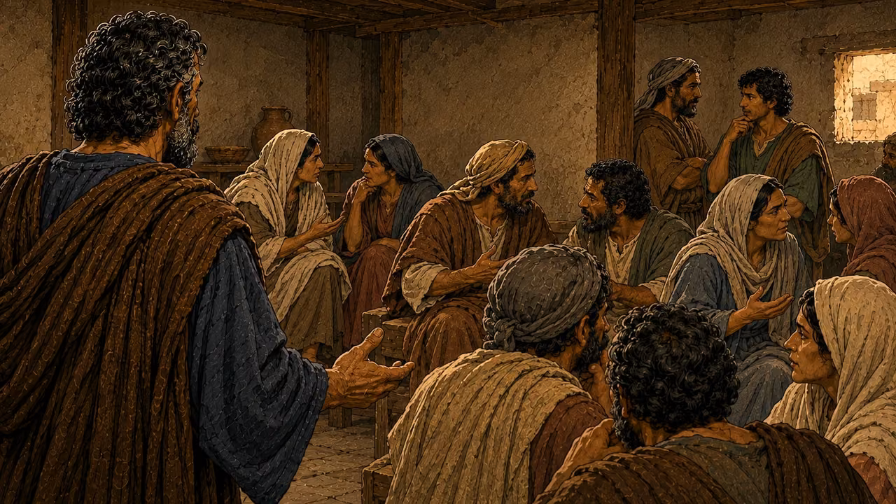 The apostles ask the community to choose seven men of good standing, Spirit and wisdom.