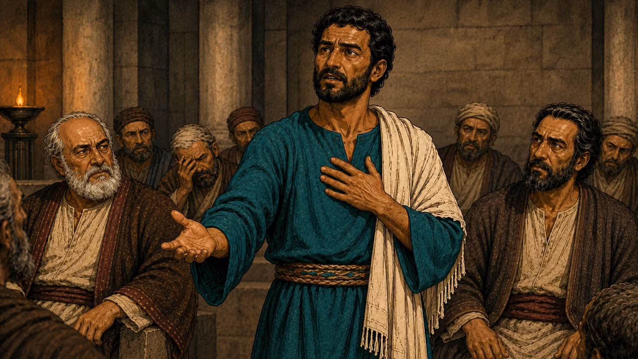Stephen confronts the council over the persecution of the prophets and betrayal of the Righteous One.