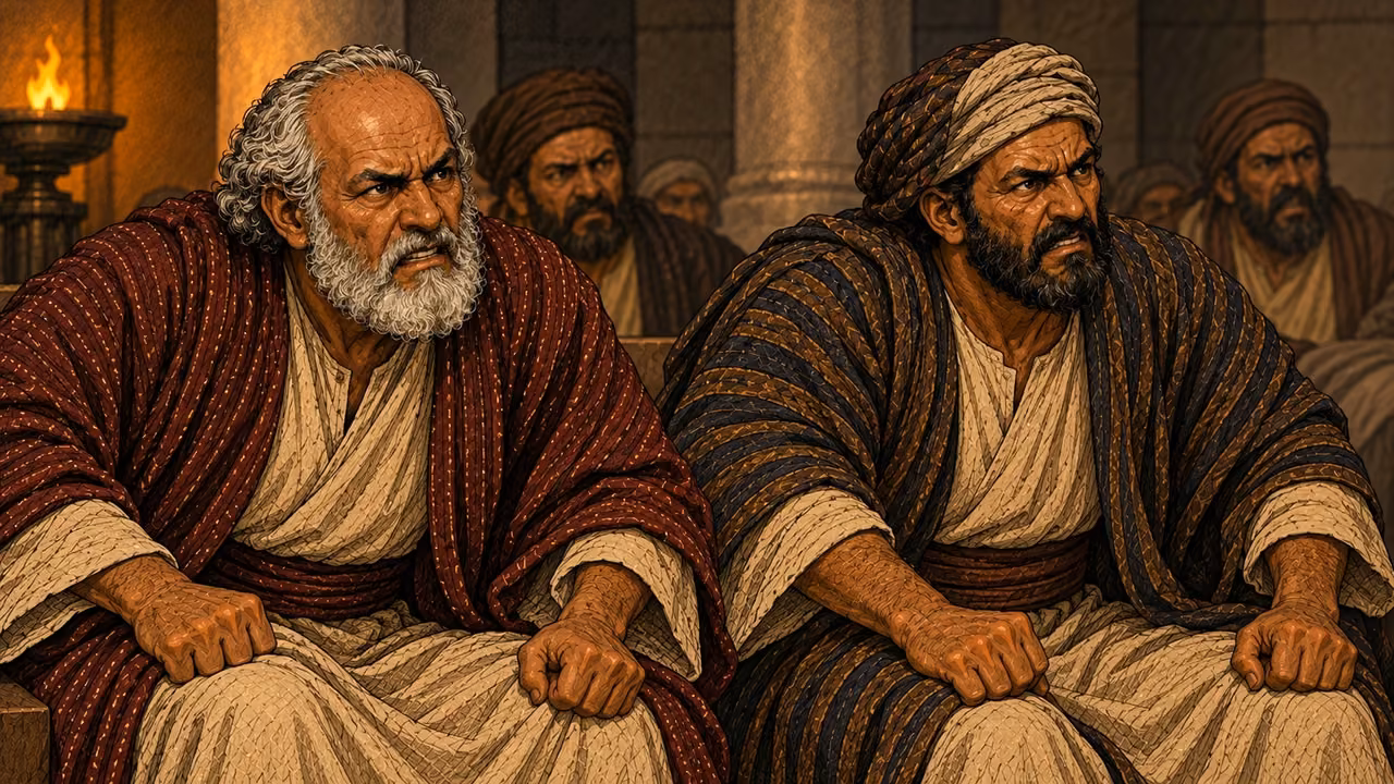 The council reacts in anger to Stephen’s words.