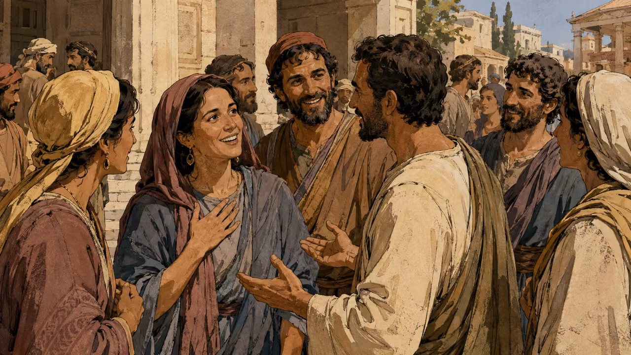 Gentile hearers rejoice and share the message with neighbors.