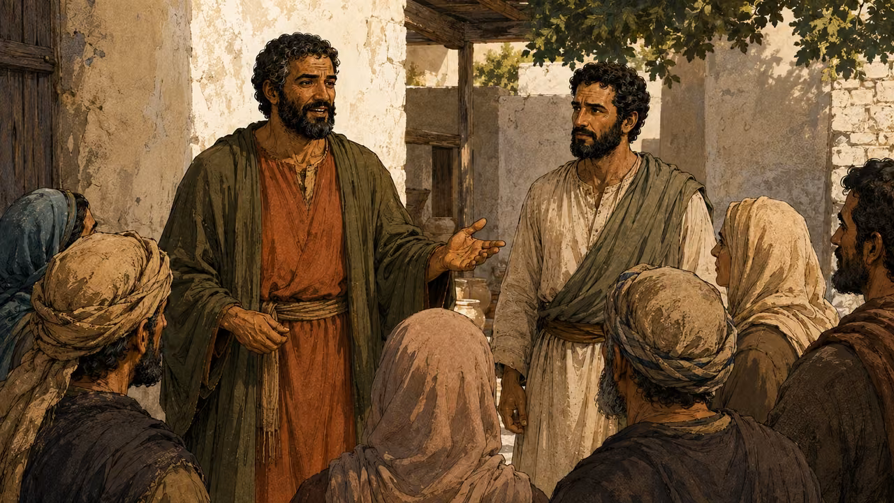 Paul and Barnabas speak with listeners in Perga.