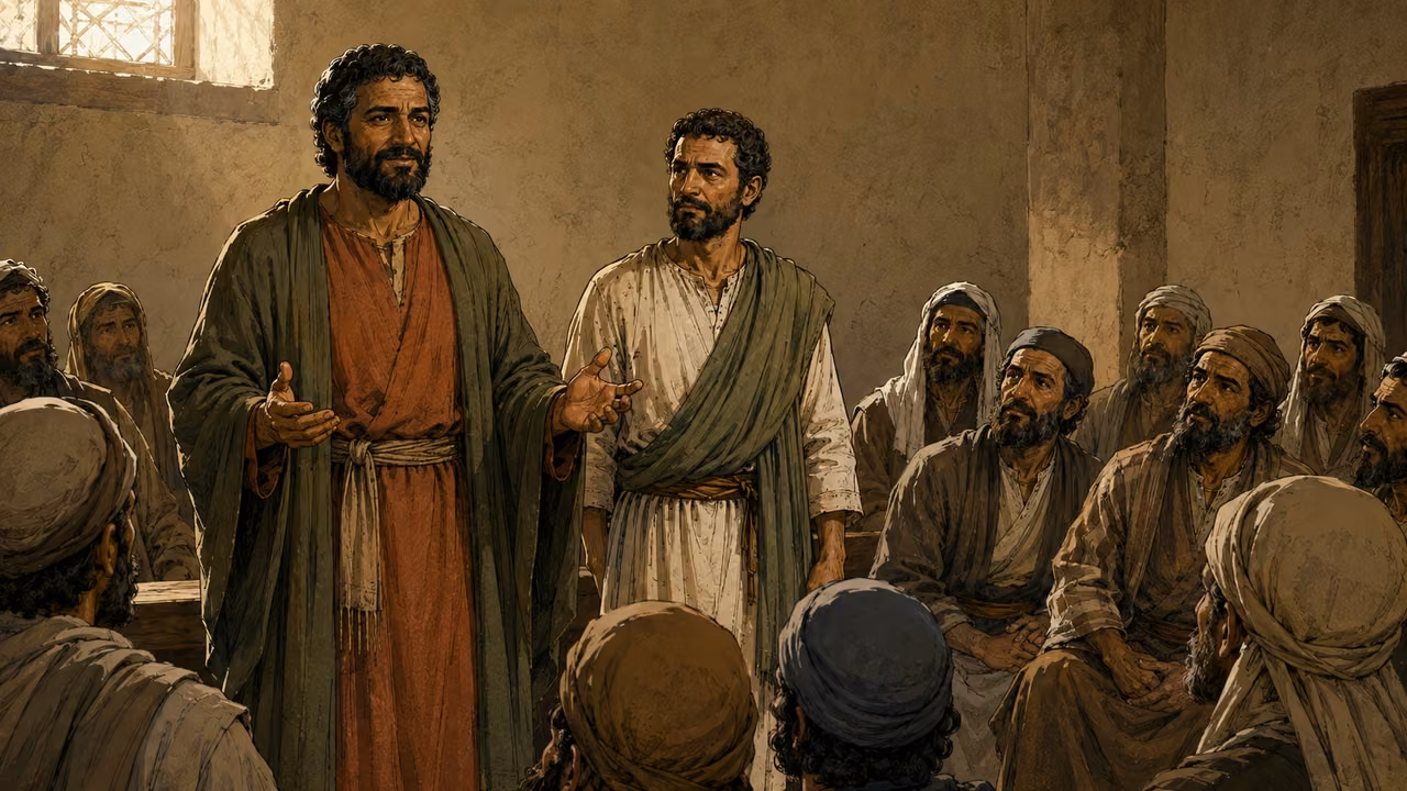 Barnabas and Paul report to the quiet assembly.