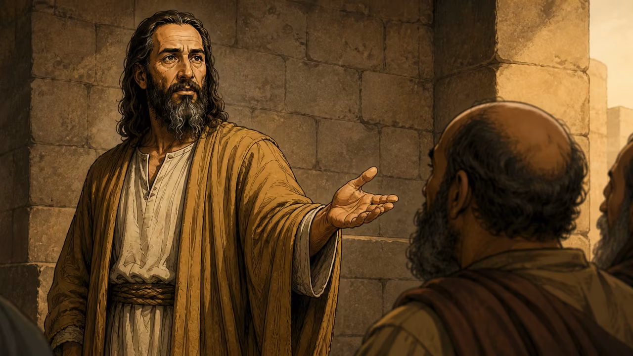 James offers his judgment to the gathered elders.