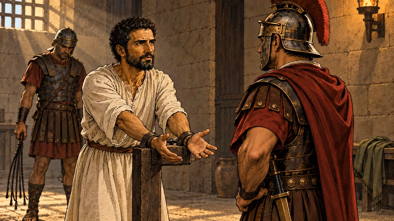 Paul asks whether it is lawful to scourge an uncondemned Roman citizen.
