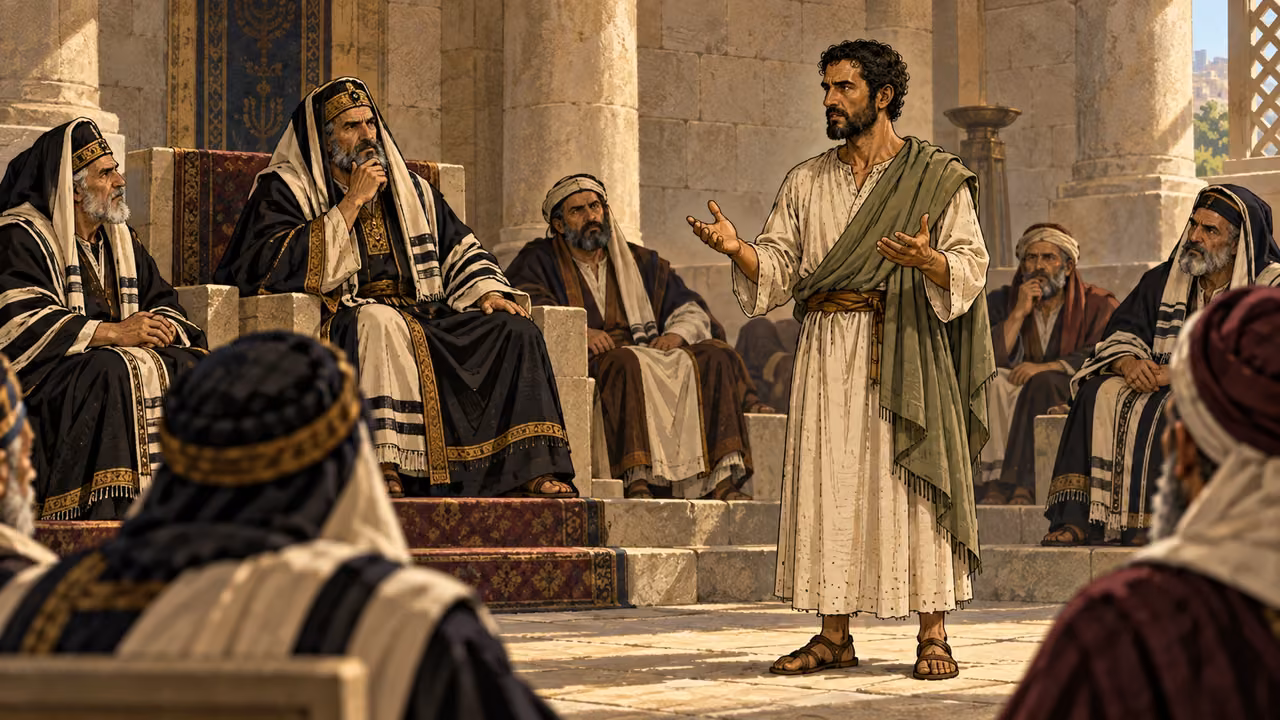 The commander brings Paul before the council the next day.