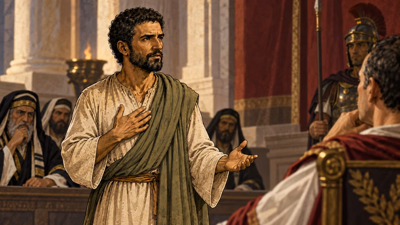 Paul speaks of his faith, hope of resurrection, and conscience.