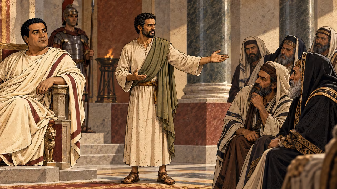 Paul challenges the accusers to establish wrongdoing.