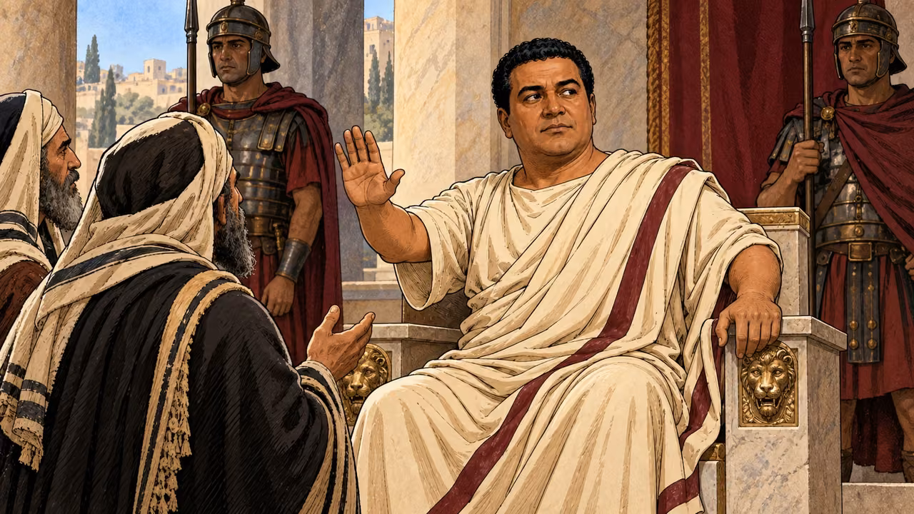 Felix postpones the decision until Lysias comes.