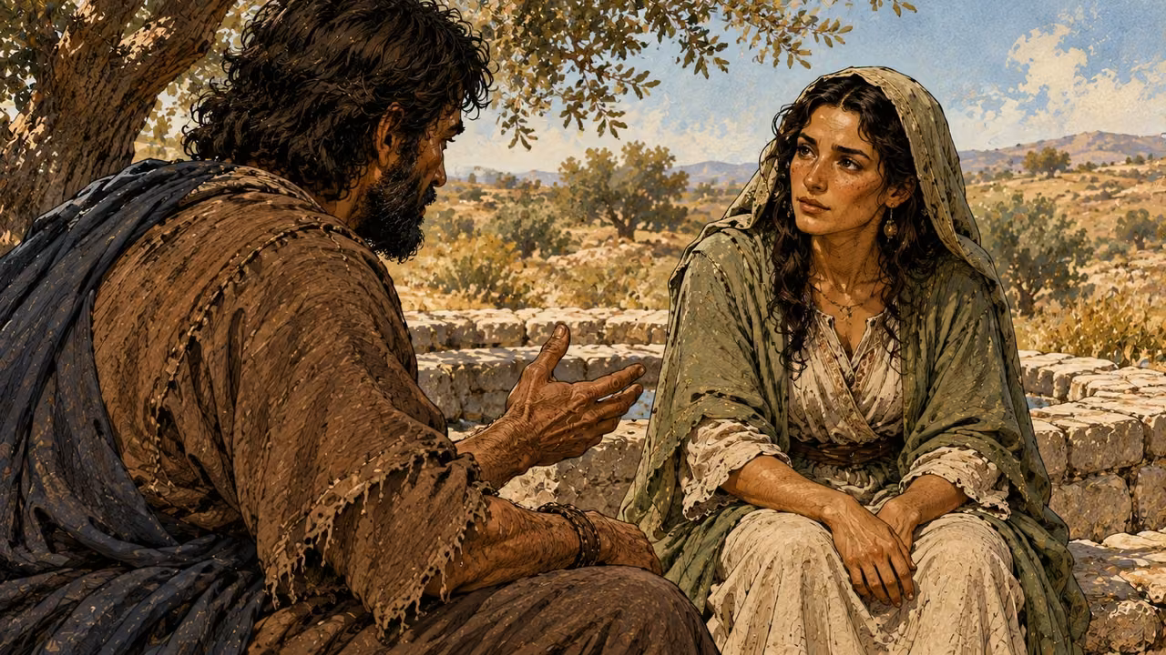 Jacob tells Rachel that they are related through his mother.