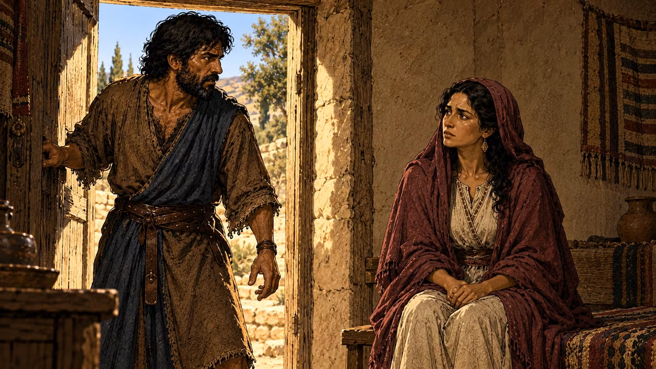 Fully clothed Jacob realizes in the morning that the woman is Leah.