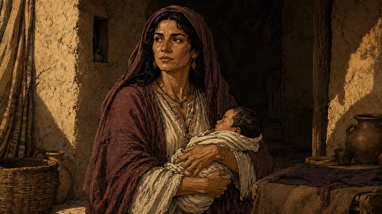 Leah cradles her first newborn son Reuben.
