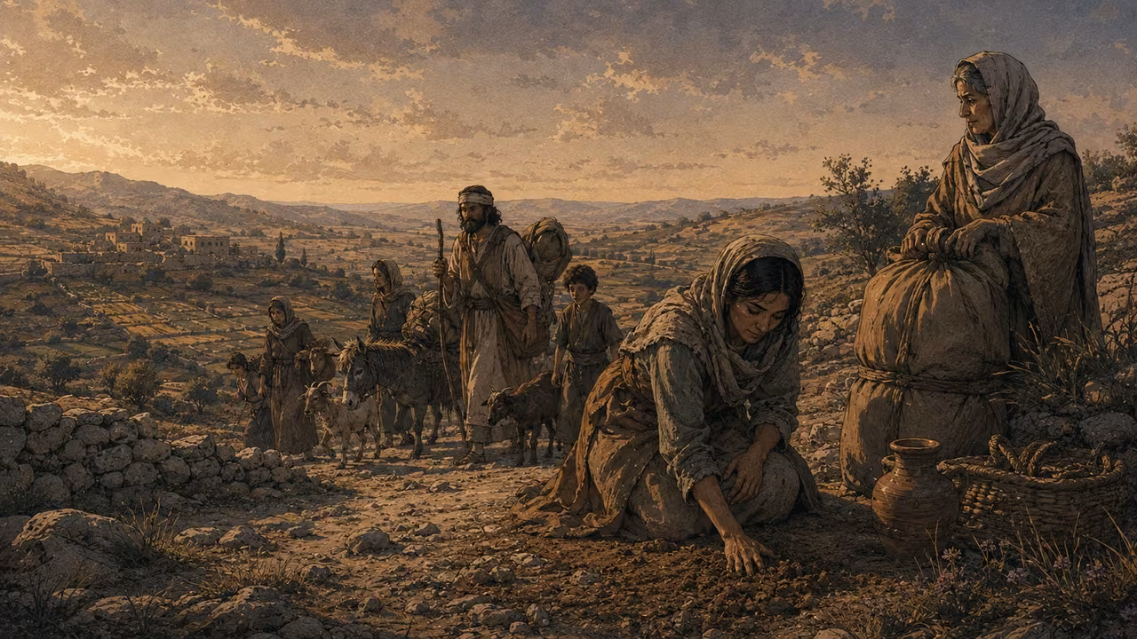 Settled again in their land. PROMISE | Jacob is chosen again and settled in the land; foreigners join the house of Jacob. The arrival illustrates restoration while the source preserves its reversal of captivity.