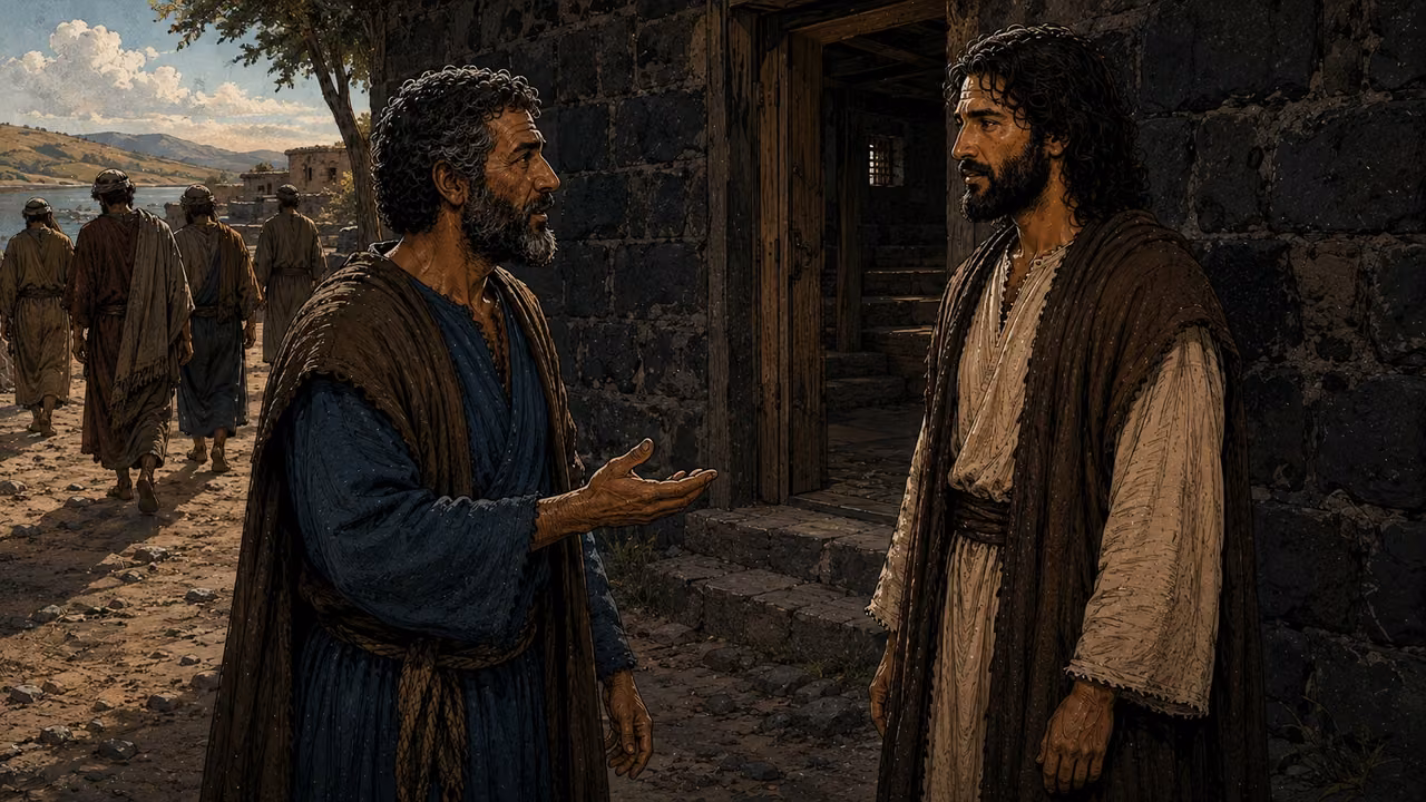 Stephen stands composed before Annas, Caiaphas and the council as witnesses accuse him.