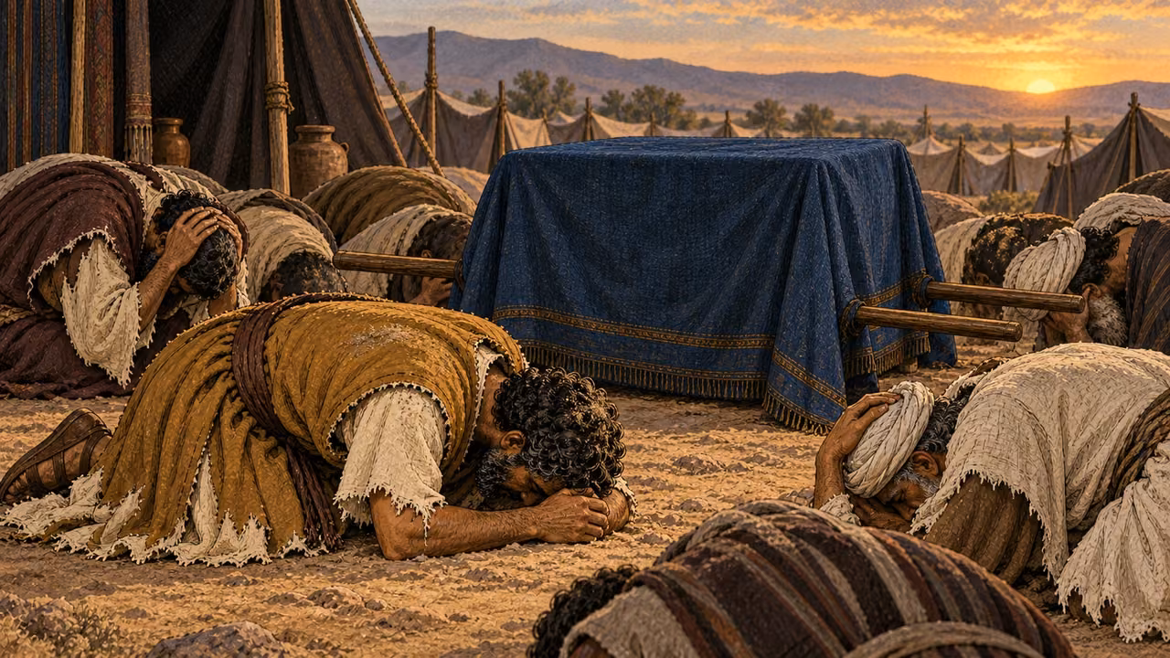 Joshua and the elders mourn