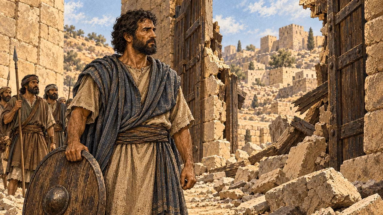 Othniel and his men approach Debir.