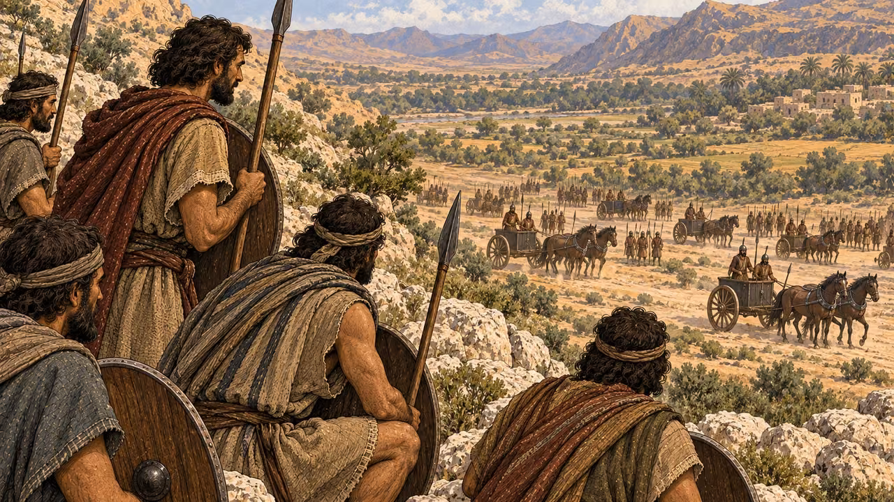 Iron chariots occupy the valley below Judah.