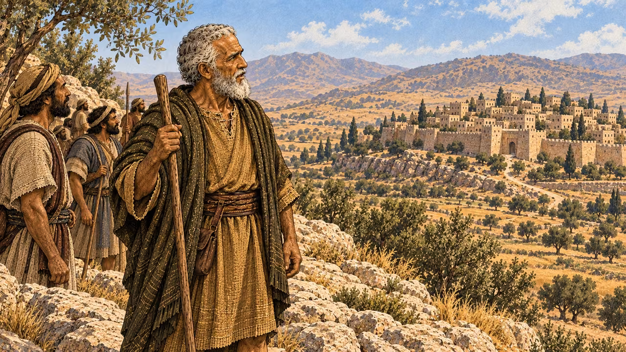 Caleb stands near Hebron.