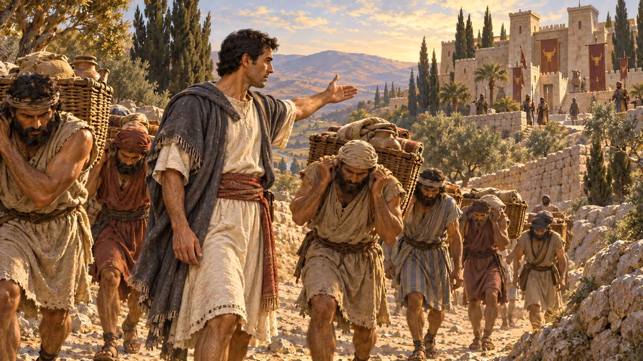 Ehud carries the tribute